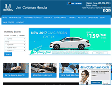 Tablet Screenshot of jimcolemanhonda.com